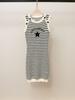 Women's Autumn French Casual Striped Knitted Vest Dress
