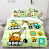 Cartoon Engineering Vehicle Childrens Duvet Cover Set Tractor Truck Quilt Cover Modern Bed Set For Kid Boy Polyester Bedding Set