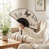 Wooden Handle Hand Fold Fan Vintage Classical Dance Fan Summer Cooling Bamboo Fan  Dance Props