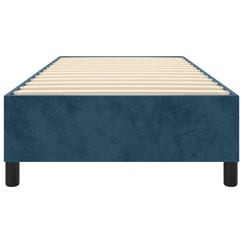 Box Spring Bed Frame Dark Blue 90 x 190 cm Velvet