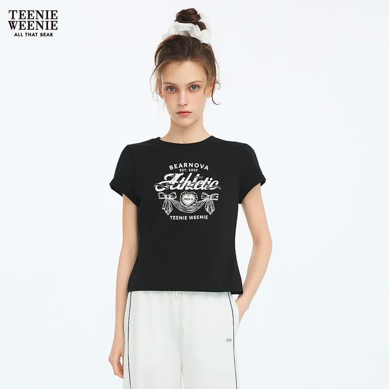 Teenie Weenie Women s Little Bear Letter T-shirt S