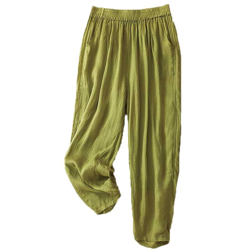 

Женские брюки укороченной длины 2XL зелёный