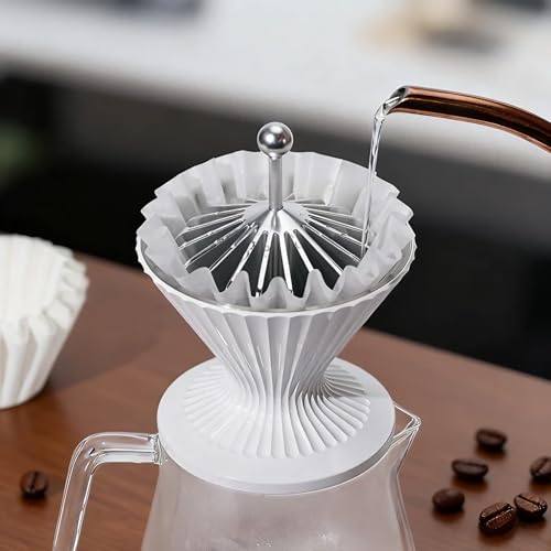Codale Coffee Filter Paperweight, Metal Coffee Cone Tamper for Basket Filters and Drip Coffee (Silver)