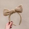 Luxurious Knitted Bow Plush Headband for Autumn/Winter - Face Washing Hair Accessory and Clip