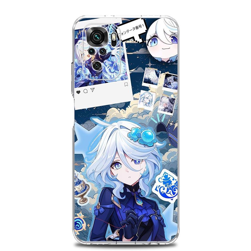 Phone Case For Xiaomi Redmi Note 14 13 12 4G 9S 9 10 11 Pro Plus 5G 14C 13C 12C 10C 9A Clear Cover Genshin Impact Lovely Furina