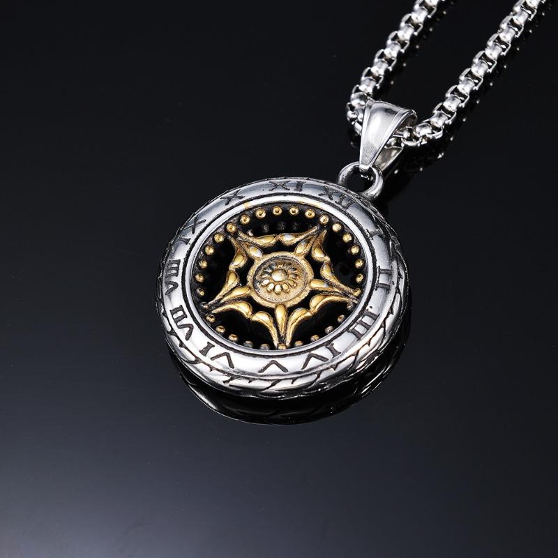 Meier Starburst roman gold two-tone metal pendant classic exquisite necklace