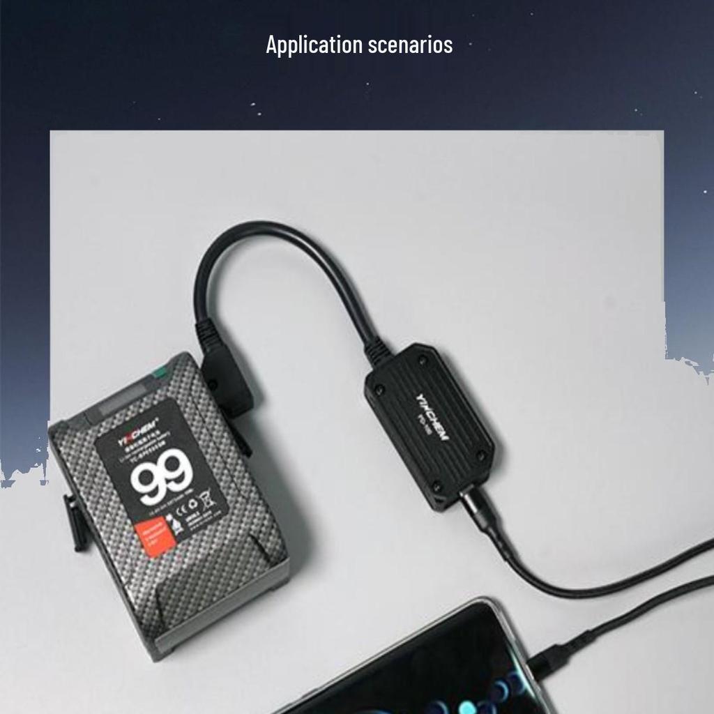 Yingchen PD-100 Bi-directional V-mount Fast Charger: D-Tap To USB-C Adapter