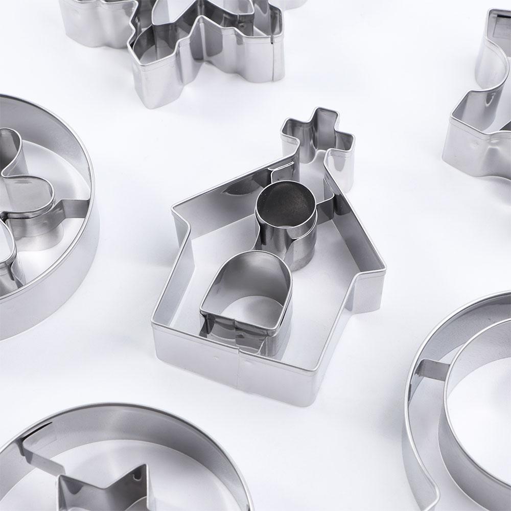 Pastry DIY Stainless Steel Kitchen Cookie Cutters Set Biscuit Mold Christmas Decor Baking Tools