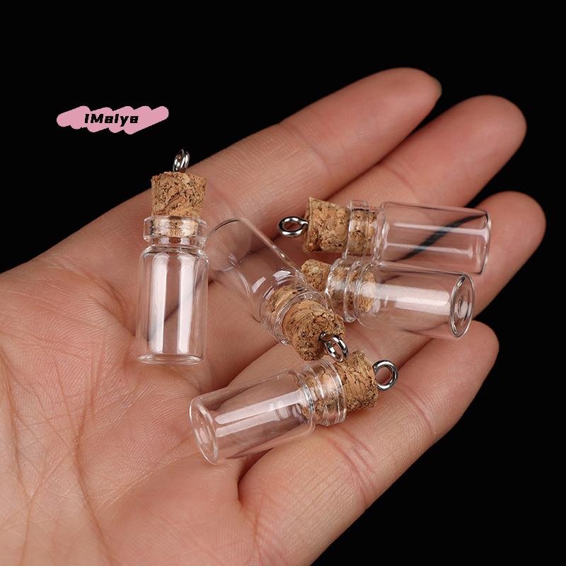 M-10Pcs Mini Glass Bottles Small Vials Cork Glass Jars Multi Usage Cork Wish Glass Empty Mini DIY Craft Supplies Home Decor