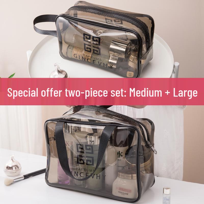 Transparent Waterproof Cosmetic Bag - Large Capacity Travel Toiletry Organizer for Women