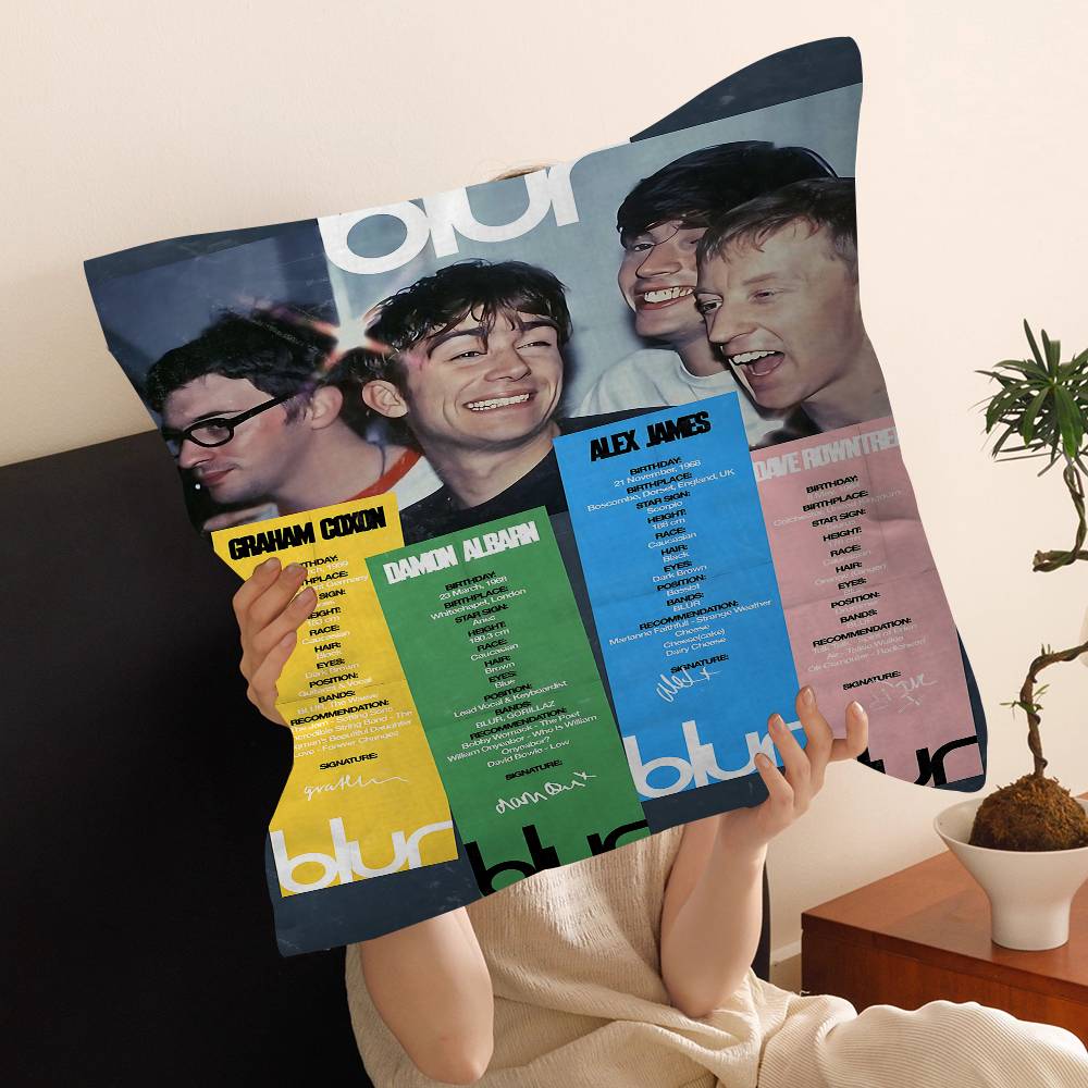 B-Blur Banda de Rock Foto Personalizada Texto Cojines Decorativos para el Hogar Regalos para el Hogar 45x45cm