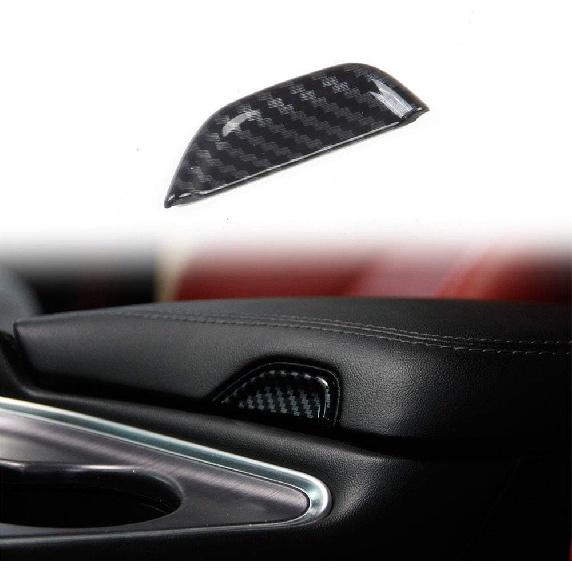 Carbon Fiber Center Armrest Box Button Trim Cover for Dodge challenger 2015+