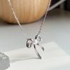 Ribbon Bow Necklace Female Bead Sweet Temperament Versatile Niche Design Advanced Clavicle Chain