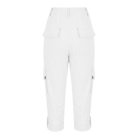 Women's Capris Cargo Joggers Mid Rise Cropped Cargo Pants Summer Quick Dry Hiking Pants with Multi Pockets