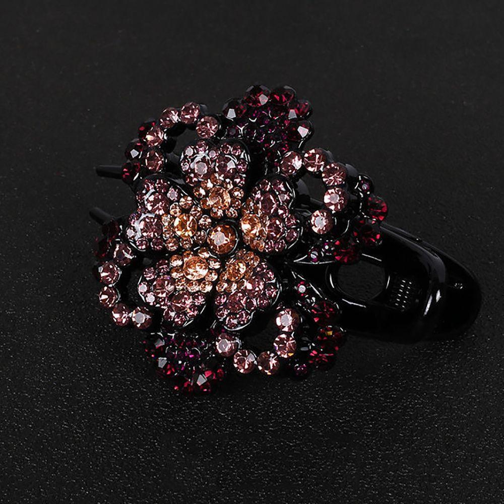 Mädchen Weiblicher Kopfschmuck Haaraccessoires Pferdeschwanzhalter Blume Entenschnabelspange Strass Haarspange