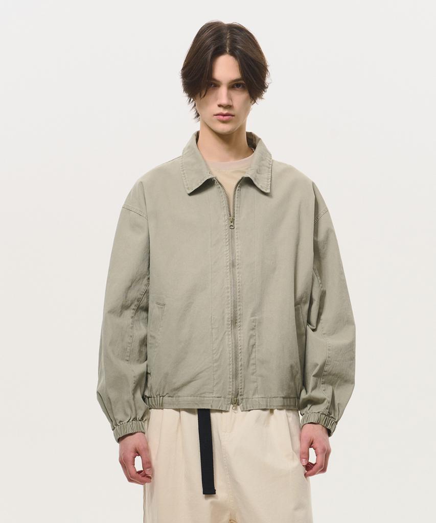 Black Moment Signature Washed Cotton Oversized Blouson [Gray]