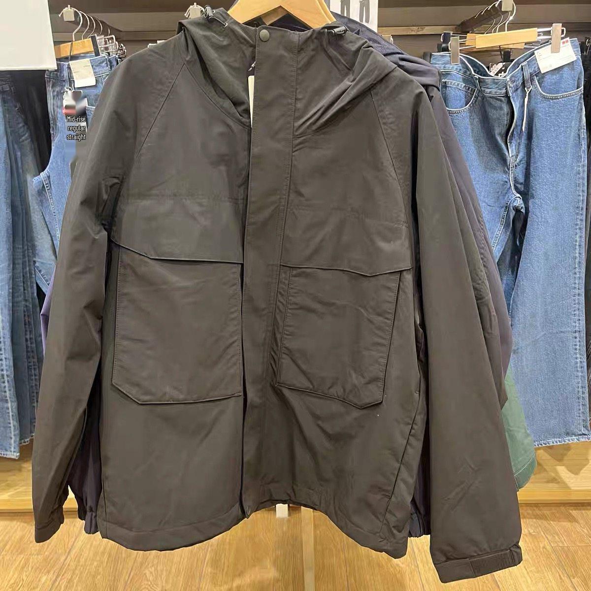 Japanese Windproof Hooded Jacket: Three-Proof Outdoor Casual Workwear for Couple - Mountaineering Style Small