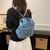 Bolso de Mezclilla Bordado Estampado Bolso Grande de Hombro Cruzado