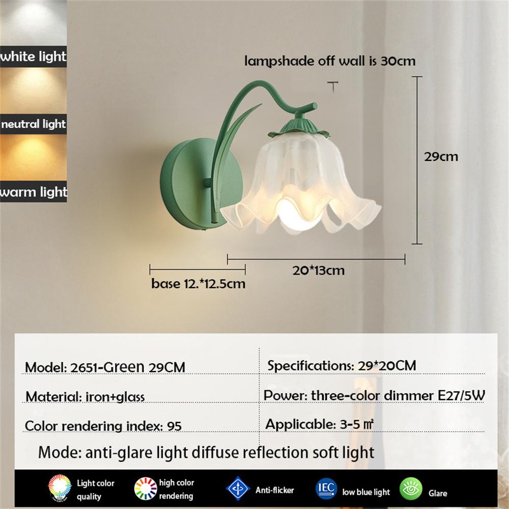 

Aoyuansea 5 Вт 220 В Ретро Настенный светильник Французский стиль Прикроватный настенный светильник Настенный светильник с цветочным фоном Для украшения спальни гостиной 5W 220V зелёный