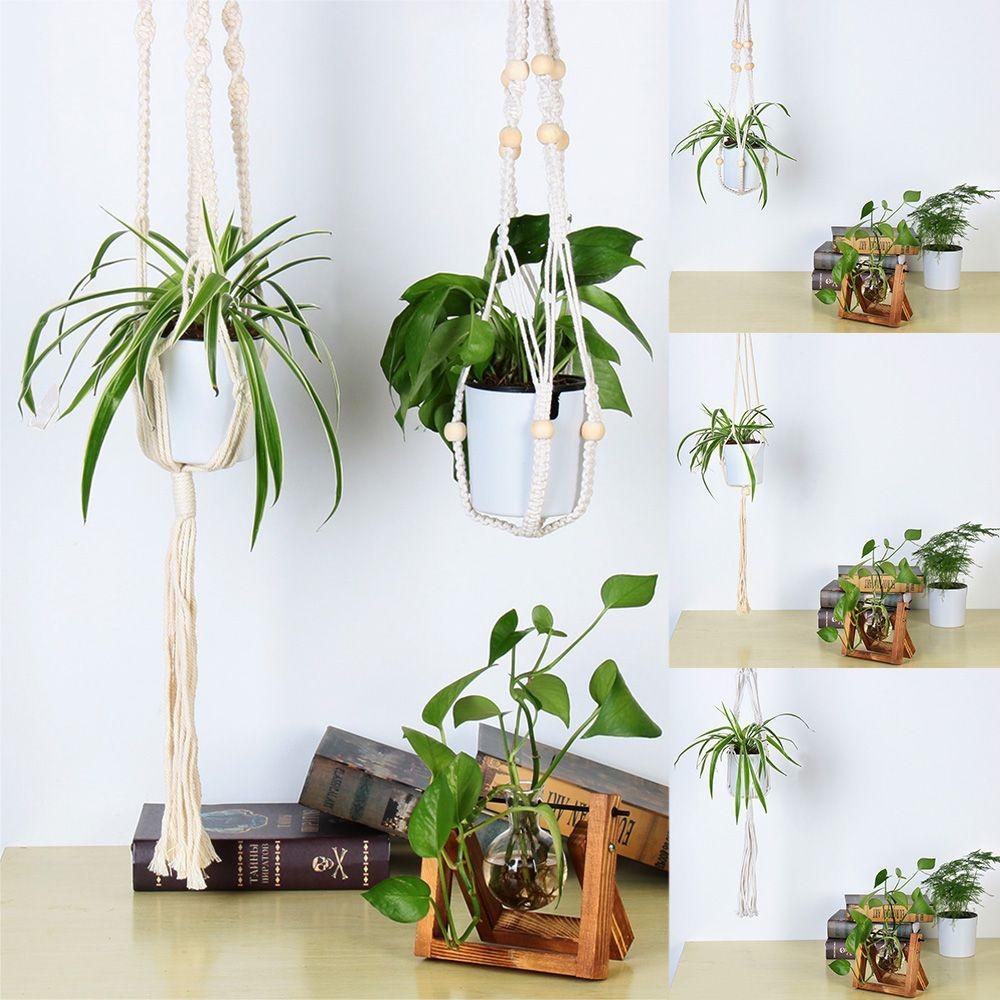 Cotton Home Decor Macrame Garden Hanging Rope Hanging Basket Flower Pot Holder Plant Hanger