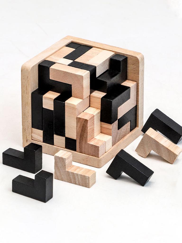 Puzzle 3D z drewna Zabawka IQ 54 szt. L / 54 szt. kostka w kształcie TH Zabawki edukacyjne dla miłośników puzzli, gra intelektualna