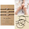 3Pcs Friend Card Bracelet European and American Creative Alloy for Sun Moon Star Circle Woven Bracelet Fashion Jewel