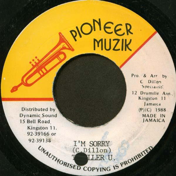 

7-дюймовая пластинка THRILLER U Im Sorry NONE Pioneer Muzik 1988 Ямайка Регги Ска Даб Б/у