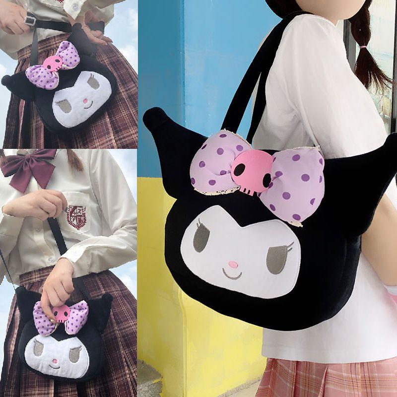 Adorable Kuromi Plush Handbag For Women And Girls Featuring Cute Kawaii Design