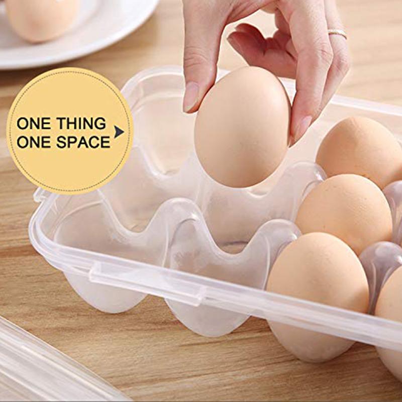 1/2pc 10Grids Egg Storage Box with Lid Kitchen Refrigerator Egg Container Fridge Eggs Organizer Tray Shock Impact Resistant Rack