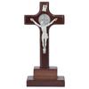 Crucifix Table Cross Durable Metal Wood Stable Base Deliver Peace Protection Standing Crucifix for Home Office Cathedral
