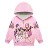 Kids Girls POP Singer Rumi Zoey Mira Printed Casual Hooded Zipper Long Sleeves Jacket Coat