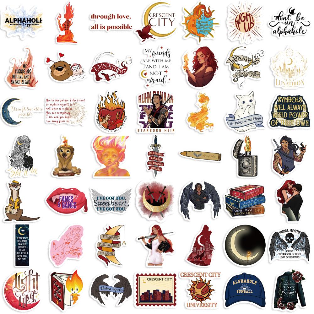 50 Crescent City Crescent City Series Graffiti Stickers Guitar Laptop Suitcase DIY