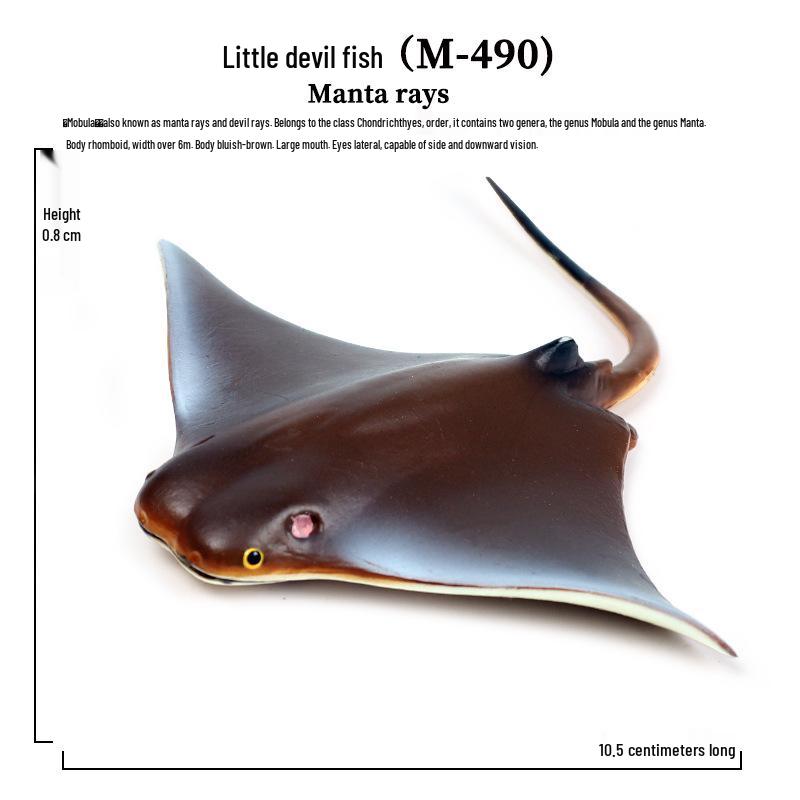Marine Life Animal Models: Beluga, Marlin, Devil Ray, Crab, Clownfish Toys & Ornaments for Kids