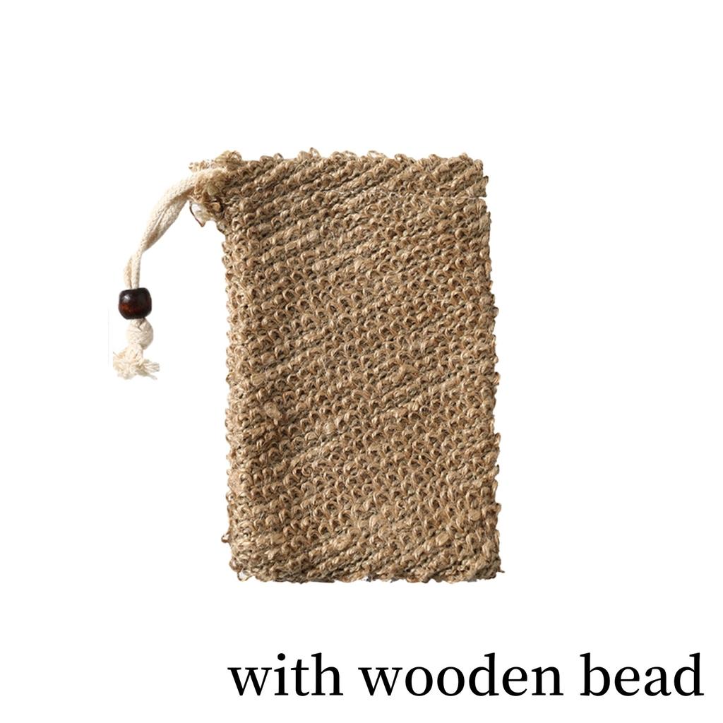 Natural Sisal Soap Saver Pouch Reusable Breathable Drying Soap Pouches for Skin Exfoliating Foaming Bathroom Accessories