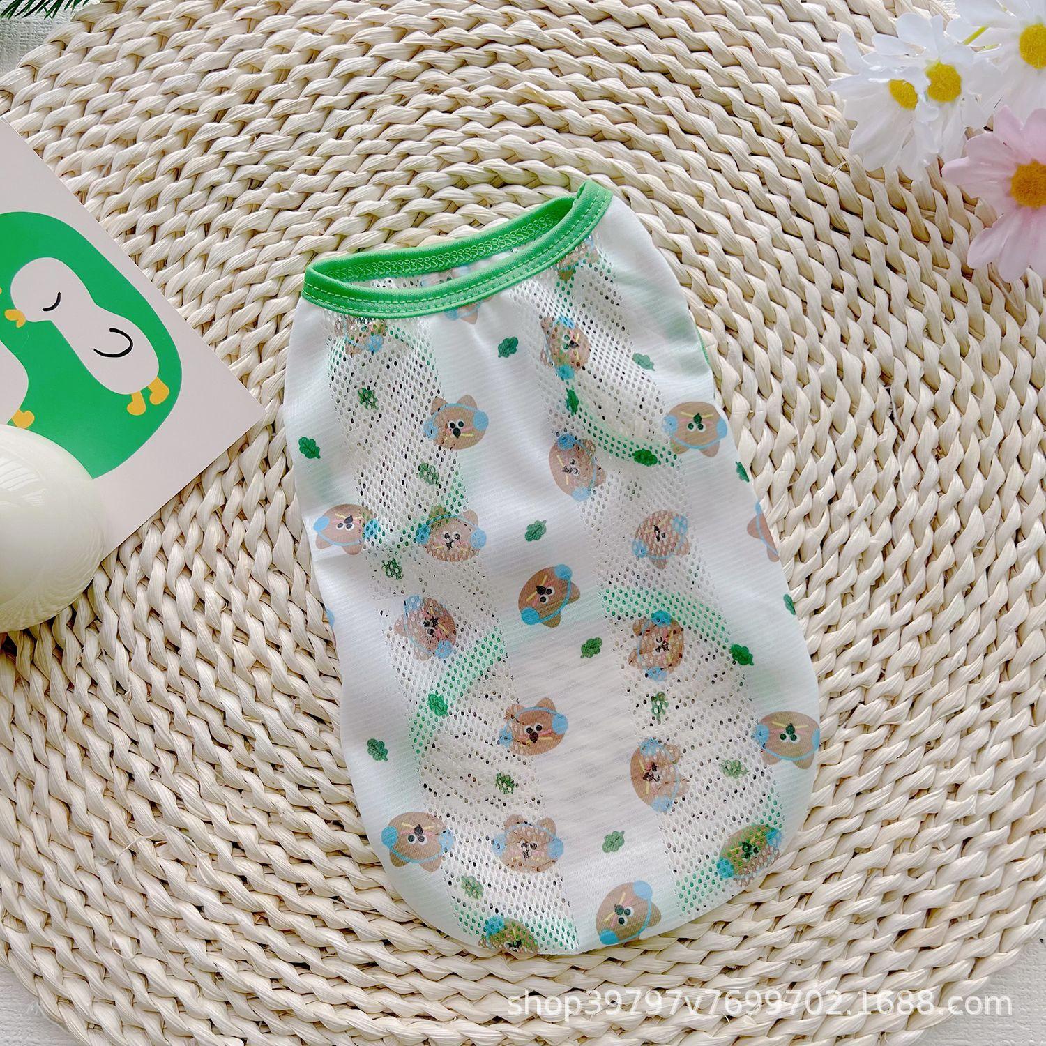 

инс ветер дышащая сетка прохладная весна и лето тонкая одежда для собак кошек жилет плюшевый мишка одежда для питомцев XS Reference 1-1.5kg