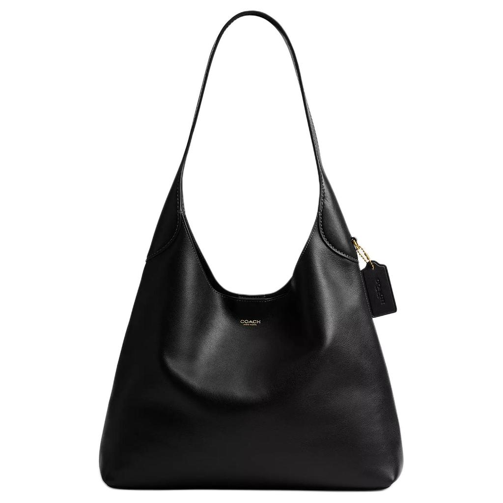 Coach Brooklyn 34 Gold Letter Embossed Underarm Bag Pebbled Leather Shoulder Bag Large Women bags Black CCU00-B4BK