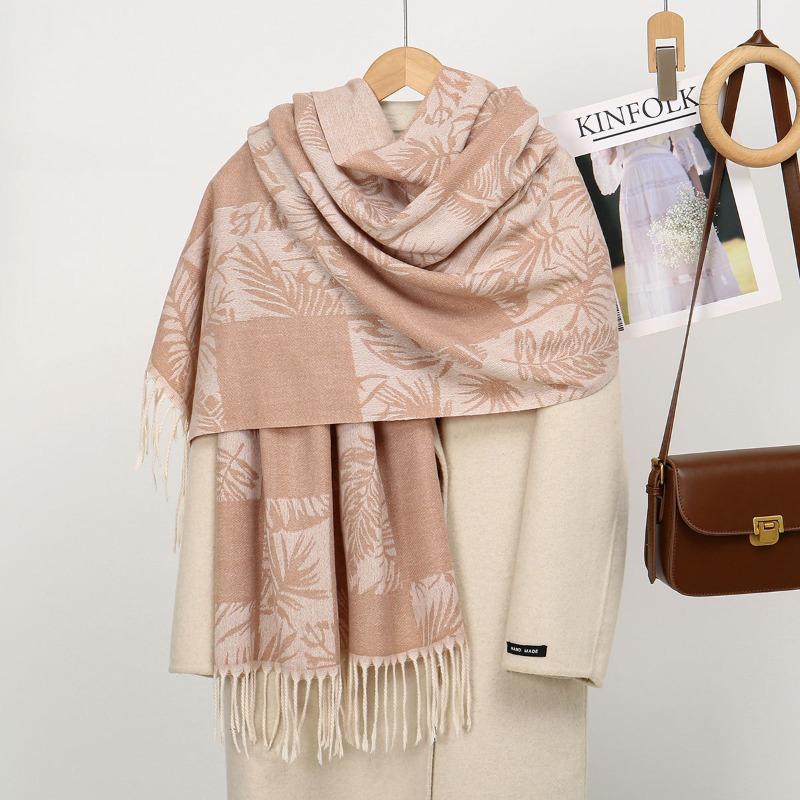 

Осень и зима новый универсальный тренд имитация кашемира жаккардовый бахрома шарф длинный верхний темпераментный шарф шаль 185*70cm