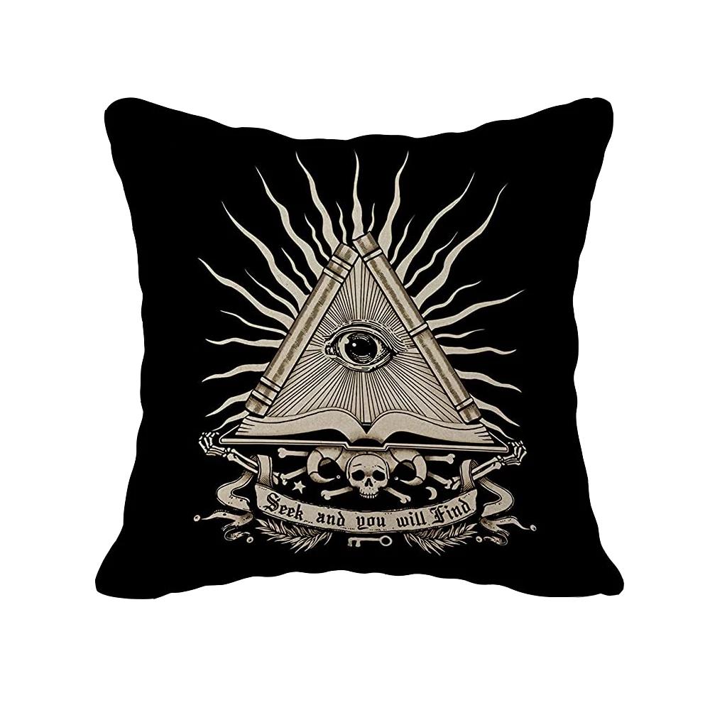 Horror Skeleton Art Print Pattern Cushion Cover Home Living Room Sofa Decoration Throw Pillow