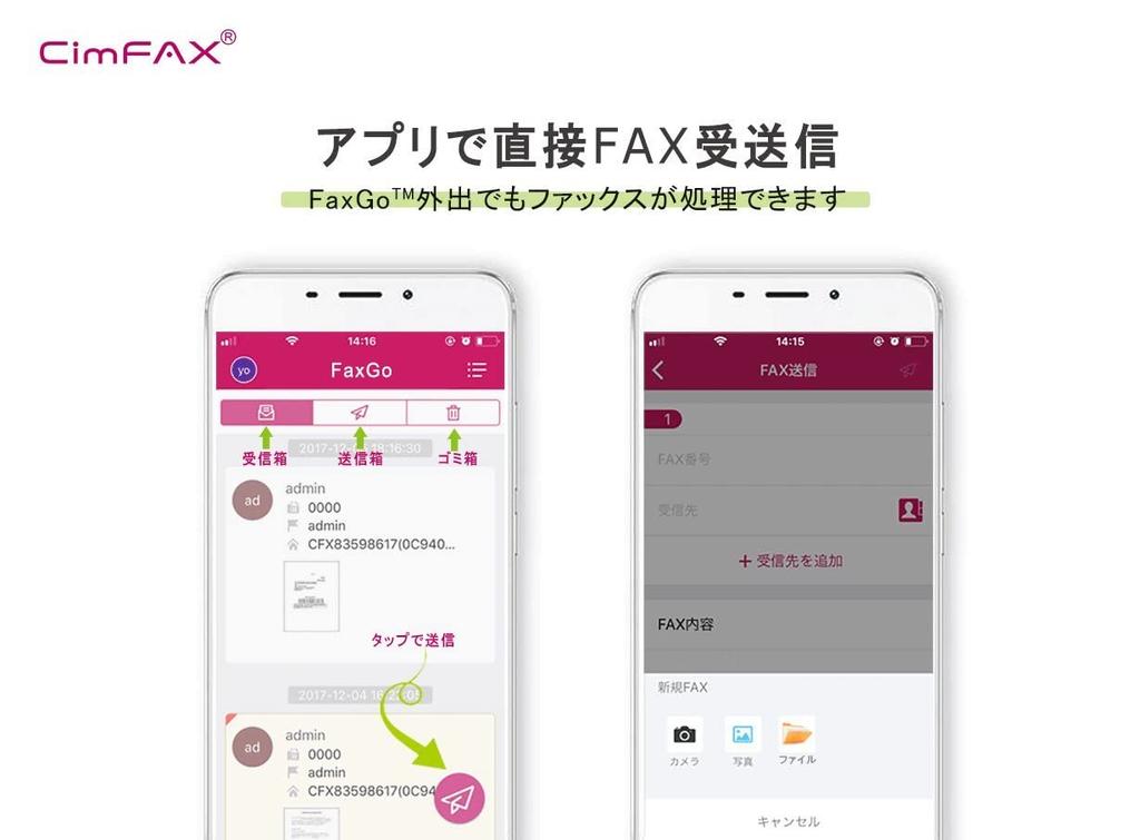 CimFAX B5 version fax server Fax 1GB capacity speed Send and receive faxes with Automatically save received faxes as PDF Transfer received faxes to
