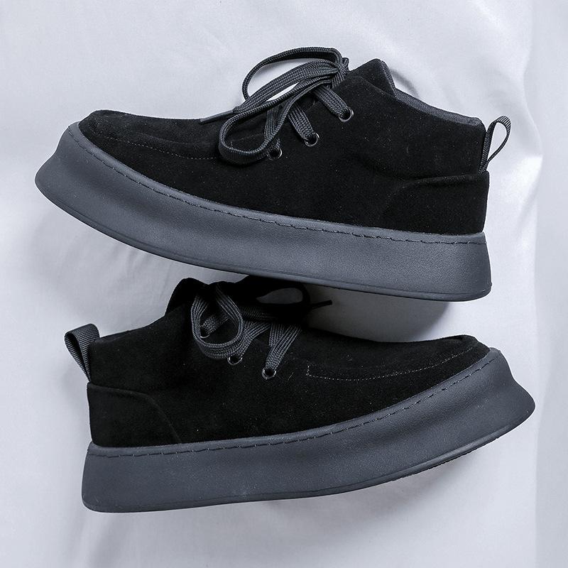 Autumn and Winter New Men's Fur Casual Shoes Simple Suede Tooling Boots Retro Trend Martin Boots 1207-R