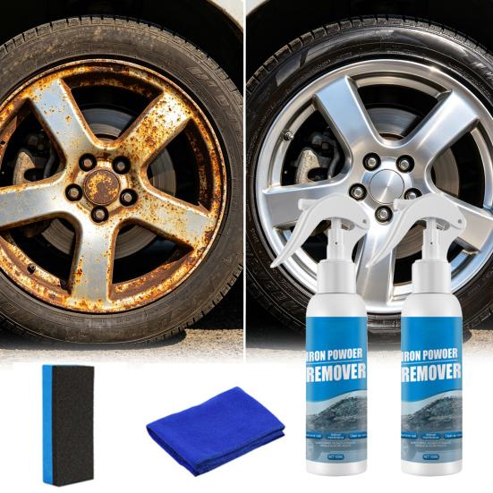 100ml Automotive Rust Remover Spray, Car Rust Removal Spray, Iron Powder Remover, Fast-Acting Iron Rusts Cleaner for Wheels, Rims, Metal, Safe On Most