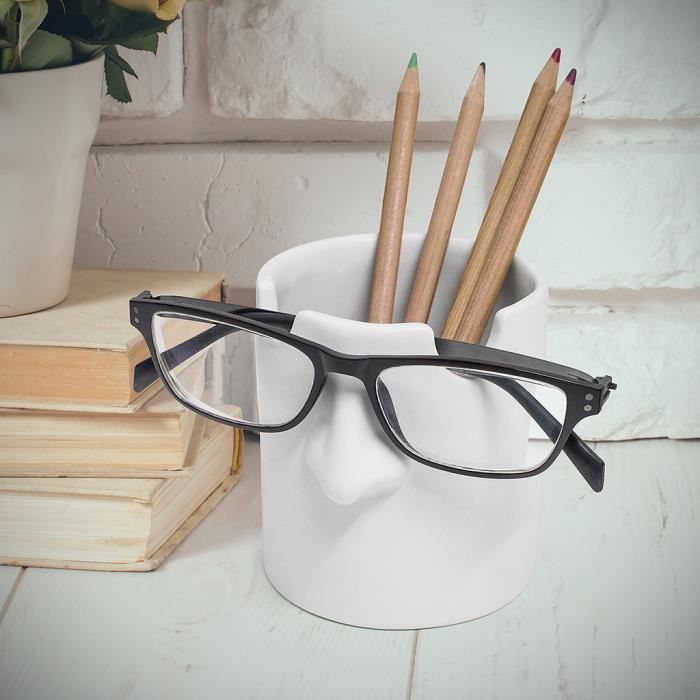 Pot à crayons & repose lunettes Mr Tidy Couleur blanc Gardez vos lunettes