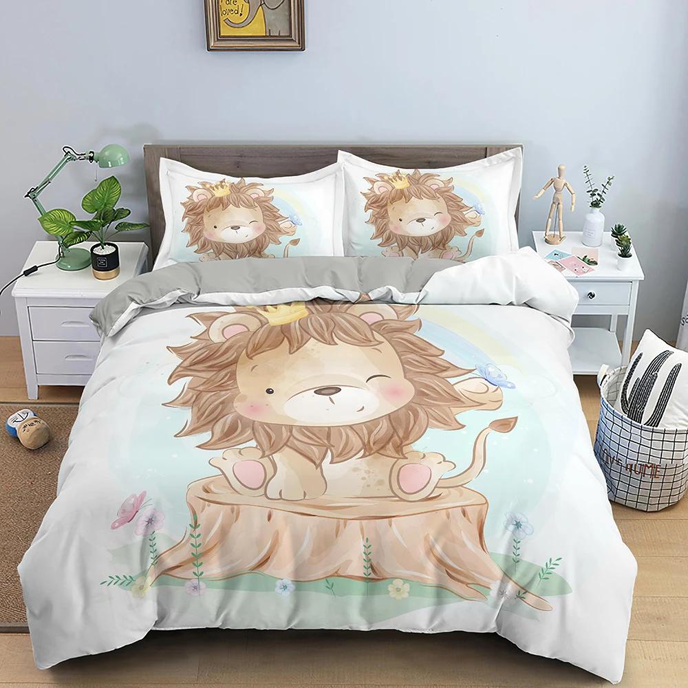 3D Cartoon Pattern Duvet/Quilt Cover Cozy Soft Bedding Set For Children Kids Bedroom Decor Bedclothes Queen Twin Single 2/3Pcs