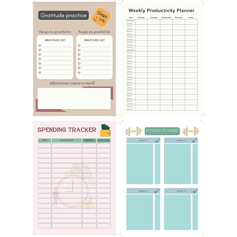 KAANUKA A5 Notebook, 172 Pages, 80 GSM, Ruled, Themed Journals, Notebook For Home, Office, Personal Diary With Trackers, 14.821