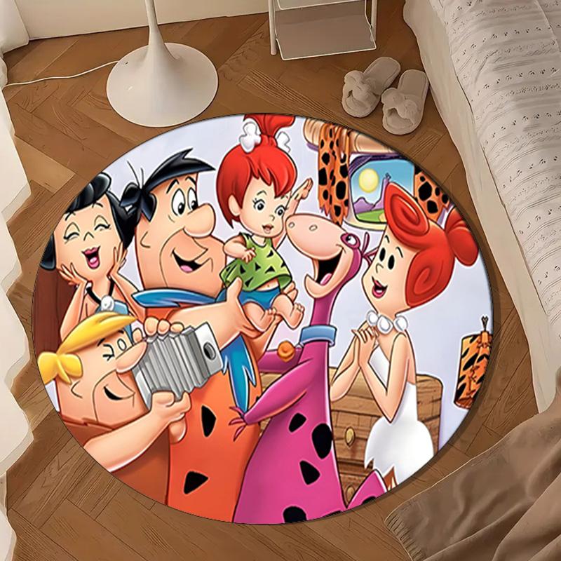 The Flint-stones Family Round mat, Anti-slip Circle Carpet Chair rug For livingroom,Bedroom, doormat home decor Gift Christmas Gifts