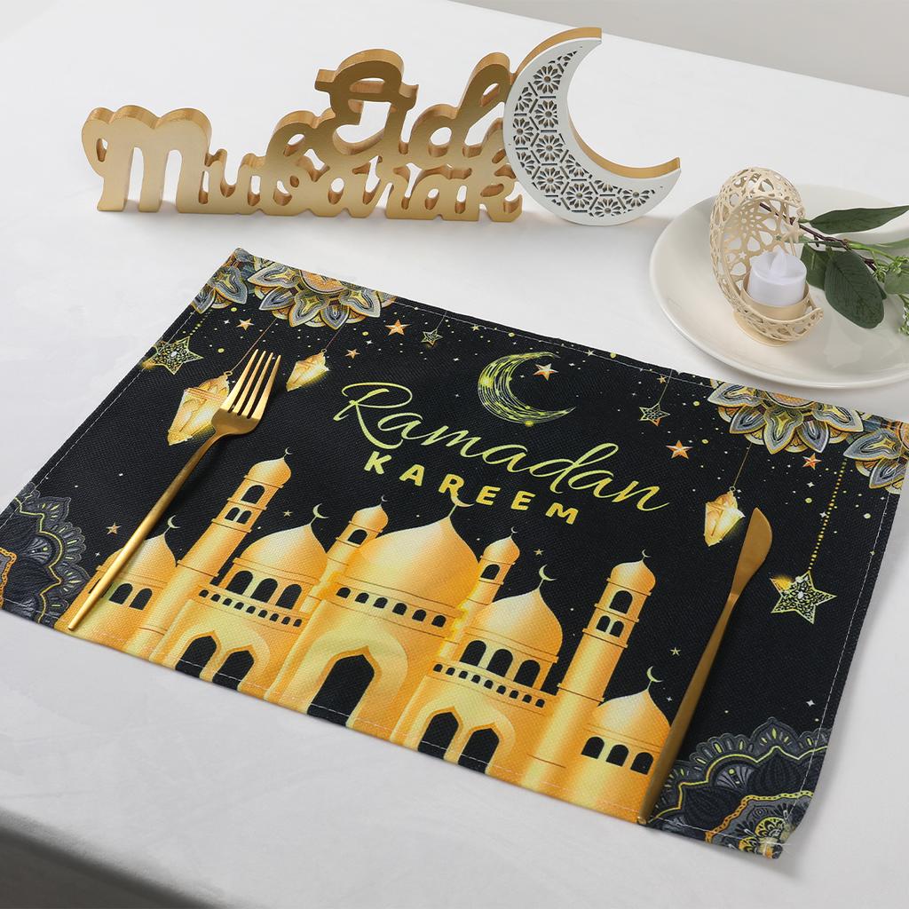 Ramadan Decoration Meal Mat EID Mubarak Decoration 2024 For Home Meal Mat Ramadan Kareem Islamic Muslim Party Eid Al Adha Gifts