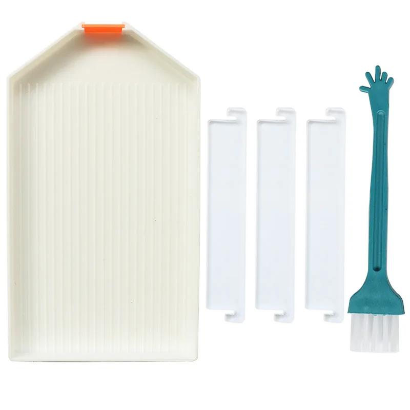 

5 шт.-Коробка для хранения, алмазная живопись, алмазная пластина с прорезью, многофункциональная коробка для хранения, перегородка, многоцелевой инструмент белый