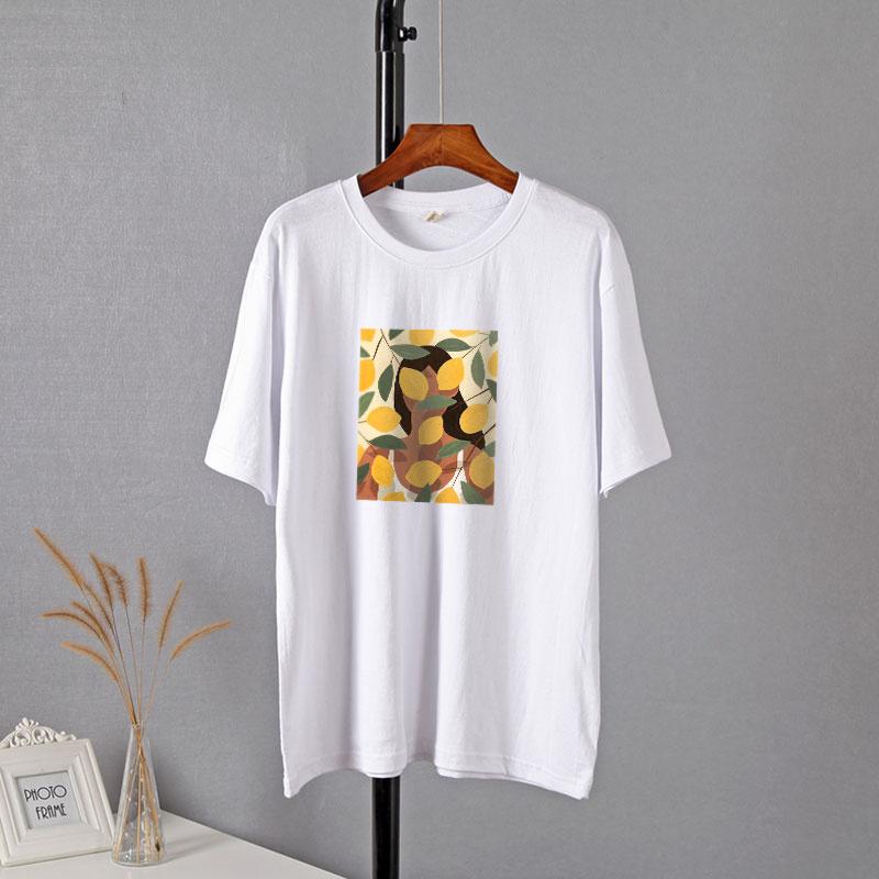 Hirsionsan Vintage Printing Cotton T Shirts Women New Soft Harajuku Loose Female Tees England Style Summer Casual Tops Gotic Graphic T Shirt