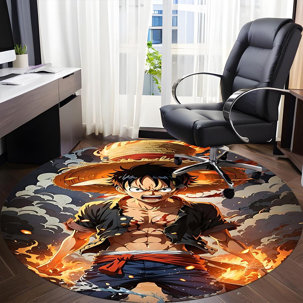 1pc Monkey D. Luffy One Piece Office Round Area Rug, Under Office Chairs Bedroom Living Room Home Decor  A1022155