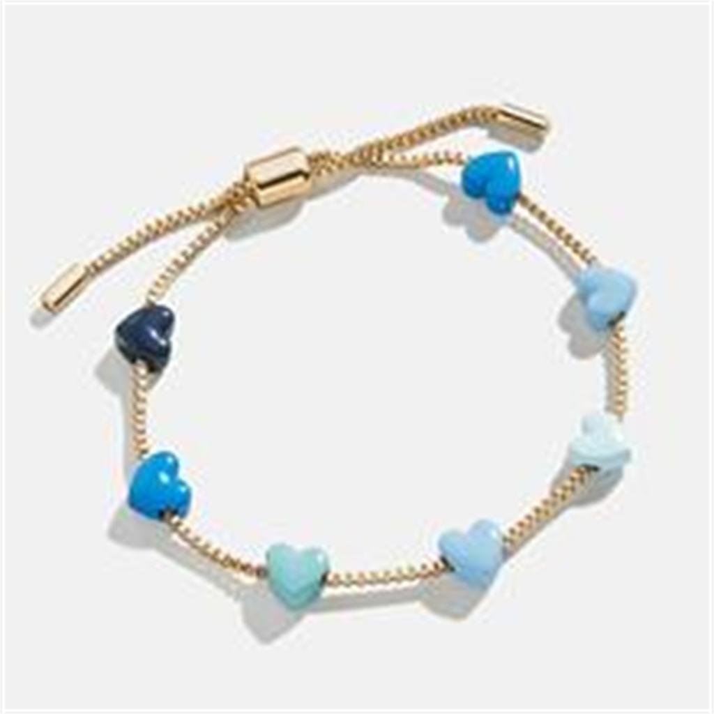 Valentine's Day children's colorful heart gradient bracelet ins fashionable and cute plated with real gold
